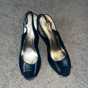 Lily Pulitzer Wedge Navy Sandals Size 8M